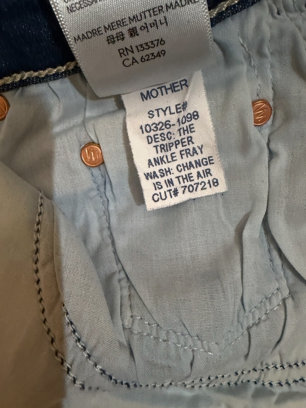MOTHER The Tripper Ankle Fray Change Is In The Air Size 25 - Picture 13 of 16